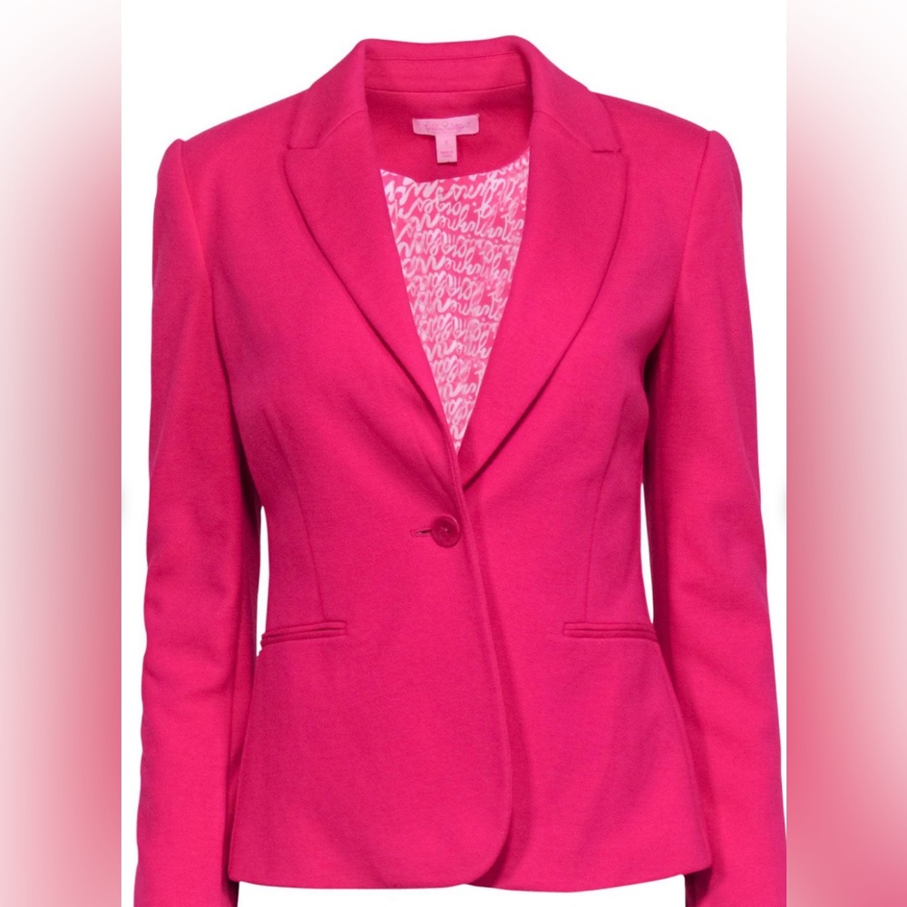 Lilly Pulitzer Women's Hot Pink Leighton Blazer Jacket